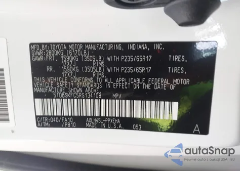 2024 Toyota Sienna Le from USA, damaged, VIN 5TDBSKFC5RS134108